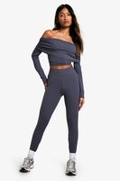 leggings cenidos mate con cintura elastica gris