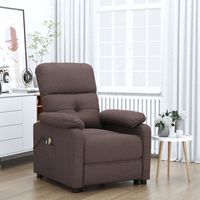 vidaxl sillon de masaje electrico tela marron oscuro