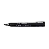 q-connect flipchart marker pen bullet tip black pack of 10 - kf15392