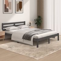 vidaxl estructura de cama doble sin colchon gris 135x190 cm