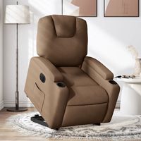 vidaxl sillon electrico reclinable elevable de tela marron