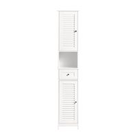 armario alto para bano con 2 puertas mdf blanco