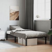 vidaxl estructura de cama sin colchon metal negro 90x200 cm