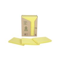 post-it recycled notes 76x127mm 100 sheets canary yellow pack of 16