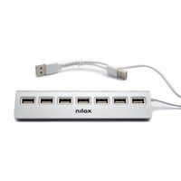 nilox nxhu7alu2 hub 7 puertos usb gris