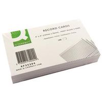 q-connect record card 127x76mm ruled feint white 100 pack kf35204