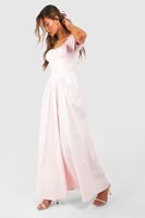 vestido maxi estilo mesonera con mangas abullonadas pink