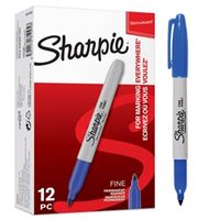 sanford sharpie permanent 1mm blue marker pen pack 12 - s0810950