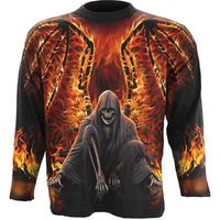 spiral camiseta manga larga flaming death para mujer