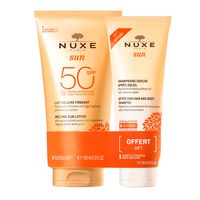 nuxe protector solar cuerpo sun leche solar fundente spf 50 champu after sun