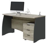 mesa de escritorio stil buc 3 cajones melamina roble 136 x 74 x 67