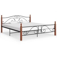 vidaxl estructura de cama sin colchon metal negro 200x200 cm