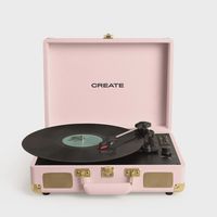 create - record player pop - tocadiscos portatil de maletin con bluetooth usb sd microsd y mp3