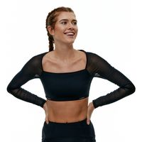 black limba sujetador deportivo top deportivo horizon mesh para mujer