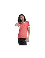 camiseta adidas 3 stripes rojo mujer