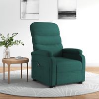 vidaxl sillon elevable tela verde oscuro