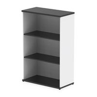 impulse 1200mm bookcase black and white