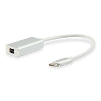 equip cable usb tipo c macho a mini displayport hembra 15cm plata