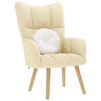 vidaxl sillon de relax de tela color crema