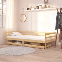 vidaxl sofa cama con cajones madera de pino maciza 90x200 cm