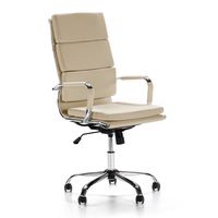 sillon de oficina reclinable taupe piel sintetica altura ajustable