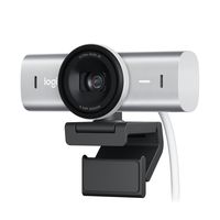 logitech mx brio webcam para colaboracion y streaming 4k con dos microfonos reductores de ruido gris