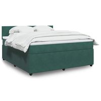 vidaxl cama box spring con colchon terciopelo verde oscuro 180x200 cm