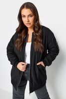 yours cazadora larga bomber negra mujer curvy y tallas grandes yours