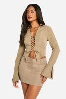 minifalda micro beige