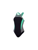 banador de natacion speedo mujer high neck splice cross back negr