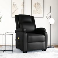 vidaxl sillon de masaje elevable cuero sintetico negro