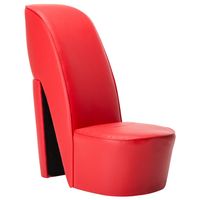 vidaxl sillon con forma de zapato de tacon cuero sintetico rojo