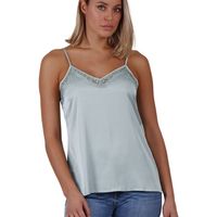 admas blusa camiseta de tirantes puntilla escote para mujer