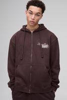 sudadera oversize con capucha cremallera y bordado bm 3d brown