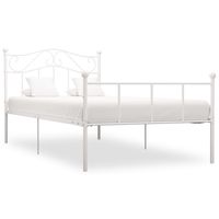 vidaxl estructura de cama sin colchon metal blanca 90x200 cm