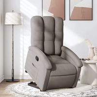 vidaxl sillon reclinable elevable tela gris taupe