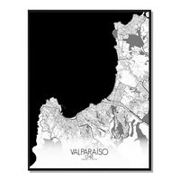 poster valparaiso mapa en bn 40x50