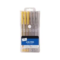 tallon 3 gold and 3 silver gel pens per pack x6 pack of 12 122448