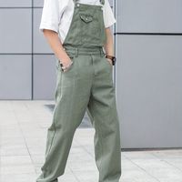 pantalones vaqueros verdes de peto para hombre - amplios estilo urbano informal perfectos para hombres