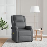 vidaxl sillon de masaje de cuero sintetico gris antracita