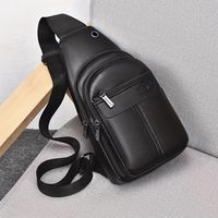 bolso de pecho de cuero pu suave de gran capacidad para hombres bolso de hombro para viajes