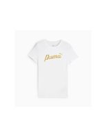 camiseta puma essentials script metallic g nina blancodorado