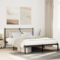 vidaxl estructura de cama sin colchon metal roble sonoma 140x190 cm