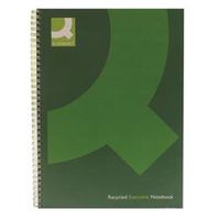 q-connect recycled wirebound notebook 160pp a4 pk3 kf03731