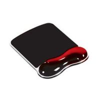 kensington duo gel wave mouse mat pad with wrist rest red and black re