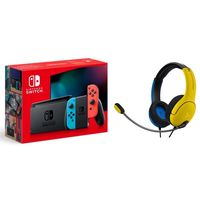 nintendo switch azul neonrojo neon v3pdp lvl40 auriculares gaming amarilloazul