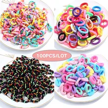 100pcsbox girls colorful basic elastic hair bands hair rope hair accessories scrunchy headbands rubber band gum for hair