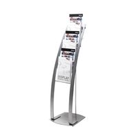 deflecto silver six pocket literature floor stand de693145