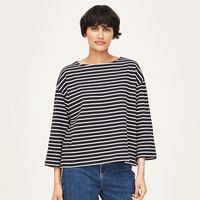 thought fairtrade gots organic cotton breton top - navy