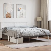 vidaxl estructura cama sin colchon con cabecero metal blanco 140x190cm